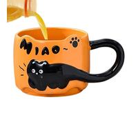 Tasse à café motif chat Tasse à café empilable pour animaux - Mignon dessin animé en céramique, tasse avec design amusant, pour petit déjeuner et vaisselle de cuisine Café | Utilité multi-usage