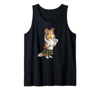 Tasse à café Motif Chien Sheltie Mignon drôle Drapeau écossais Débardeur