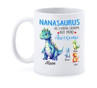 Tasse À Café Nanasaurus comme Une Grand-Mère Normale Tasse À Thé Personnalisé Mug À Café Qualité Céramique Mug pour Cadeaux Réconfortants Cadeau d'anniversaire Maman 330Ml