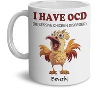 Tasse à cafe Nom personnalisé du trouble obsessionnel-compulsif du poulet | GMug NoëL 2 PièCes Réutilisable Tazza per Tè o Caffè Rillant Tazza Magica éVéNement Souvenir