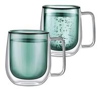 Tasse à Café - Non spécifié - Double Paroi Verre - 300ml - Vert - 2 pièces