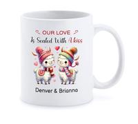 Tasse À Café Notre Amour Est Scellé par Un Baiser Tasse À Thé Personnalisé Céramique Mug Odeurs Mugs pour Meilleures Amies Souvenir Maman 330Ml