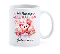 Tasse À Café Nous Vivons Bien Ensemble, Les Flamants Roses Tasse en Céramique Rigolo Tasses À Thé Exceptionnels Tasses en Porcelaine pour Bureau Famille Cadeauxs 330 ML