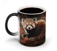 Tasse à café panda roux, tasse à café changeante de couleur, tasse à café amusante, tasse à café en céramique, tasses à café fantaisie, tasse changeante de chaleur, tasse en céramique, tasses amusante