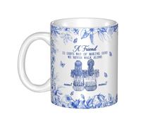 Tasse à café personnalisée « A Friend Is God's Way Of Making Sure We Never Walk Alone » - Cadeau d'amitié avec nom pour meilleures sœurs - Tasse à café personnalisée en céramique - Cadeau d'amitié