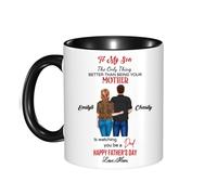 Tasse à café personnalisée avec inscription « The Only Thing Better Than Being Your Mother's is Watching You Be A Dad » pour la fête des pères