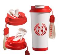 Tasse à Café Personnalisée avec Nom Mug Isotherme Cafe avec Couvercle & Paille Thermos Cafe Isotherme Inox Travel Mug Cadeaux Personnalisés pour Papa, Maman et Amis (Rouge)