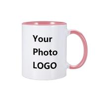 Tasse à café personnalisée avec photo, tasse à café photo personnalisée, tasse d'anniversaire cadeau pour lui/elle, tasse de texte personnalisable avec logo pour hommes - femmes (rouge, 325 ml)