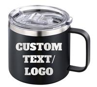 Tasse à café personnalisée en acier inoxydable - Gobelet de voyage isotherme avec poignée coulissante - Tasse gravée pour Noël, anniversaire, Saint-Valentin - Cadeau pour homme, femme, garçon