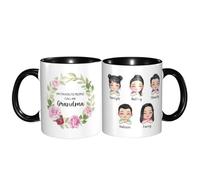 Tasse à café personnalisée pour grand-mère de 1 à 5 petits-enfants, tasse en céramique « My Favorite People Call Me Grandma », tasse à café pour la fête des mères, cadeau de petits-enfants pour maman