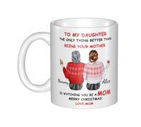 Tasse à café personnalisée pour ma fille de la part de maman avec nom portrait de dessin animé personnalisé The Only Thing Better Than Being Your Mother's is Watching You Be A Mom Tasse pour fille de