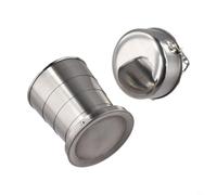 Tasse à café pliable en acier inoxydable avec couvercle isotherme de 250 ml pour un usage quotidien, voyage, camping, randonnée, bureau, maison, portable, réutilisable, anti-déversement (grande taille