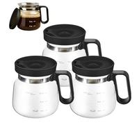 Tasse à café portable de 16 oz, mini tasse à café résistante à la chaleur, avec couvercle anti-déversement, tasse transparente de grande capacité, pour thés, chocolat chaud, bureau, maison 3pcs