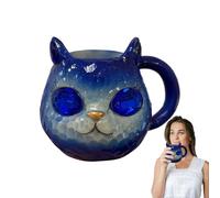 Tasse à café pour amoureux des chats, tasse à thé en résine et minéral, tasse avec poignée ergonomique, tasse cadeau de 100 ml pour femmes qui aiment les chats et élégante résistante à la