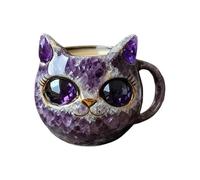 Tasse à café pour chats - Géode Minéral Tasse Chat | Fait à la main en résine Accessoire de maison Géode Animal Gourde pour femmes hommes amoureux des animaux