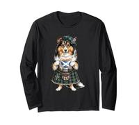 Tasse à café pour Femme Sheltie - Motif Drapeau écossais Manche Longue