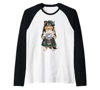 Tasse à café pour Femme Sheltie - Motif Drapeau écossais Manche Raglan