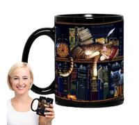 Tasse à café pour les amateurs de livres, 350 ml, avec thème de lecture de la bibliothèque noire, cadeaux de livre pour bibliothécaires, écrivains, mères et lecteurs enthousiastes, parfaite pour la