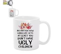 Tasse à Café pour Maman, Tasses Ergonomiques 350 ml Tasse Drôle Tasse en Céramique Originale Femmes, De Son Fils Fille à | Multi-usage Extérieur Intérieur Utilité Polyvalent Portable