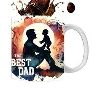 Tasse à café pour papa - 8 x 8 x 9,5 cm - Tasses à café polyvalentes en céramique pour la fête des pères, 350 ml, tasse à café portable avec poignée, tasses à thé multifonctionnelles pour nouveau père
