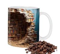 Tasse À Café Pour Passionné De Lecture - Tasse À Thé En Céramique, Verres Fantaisie Bookish | Céramique Émaillée De Haute Qualité, Capacité De Volume Généreuse, Poignée Incurvée Élégante, Bureau D'étu