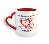 Tasse à café Pourquoi aimer ? Poignée en forme de cœur romantique Mug NoëL | Lot de 2-330ml Rillant Tasses à café Humour Tasses A Cafe Anniversaire Amie