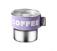 Tasse à café pratique en acier inoxydable avec design anti-déversement, 400 ml pour tous vos besoins en boisson (violet)