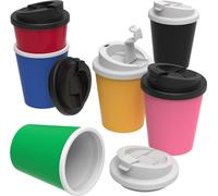 Tasse à café "Premium Deluxe" Tasse isotherme à double paroi en plastique de 250 ml - To-Go Coffee Mug avec couvercle de fermeture Germany - Blanc