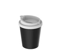Tasse à café PremiumPlus Coffee Mug 250 ml - Tasse à café en plastique à double paroi avec couvercle de fermeture, Germany, pour les voyages - noir/blanc