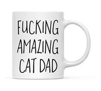 Tasse à cafe Putain de cadeau de papa chat génial et grossier Mug Nounou | Lot de 2-330ml Rillant Mugs Humour Tasses A Cafe Entreprise Amie
