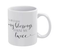Tasse à cafe Quand je compte mes bénédictions, je te compte. Tasse A Cafe | Future MariéE 2 PièCes Humour Tazza Colazione Élégant Tazzine Caffe Hommes Fin D’AnnéE