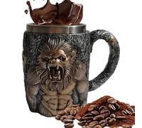 Tasse à café Raging Ape en acier inoxydable avec design en résine, 400 ml, drôle d'animaux pour café, thé, whisky et bière, cadeau idéal pour la maison, le bar, le camping et les aventures en plein