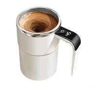 Tasse à café rechargeable avec corps en acier inoxydable et affichage clair de la température pour boissons chaudes (380 ml, blanc)