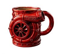 Tasse à café rétro 388,5 g, moteur V8 Turbo - Tasse à café mécanique 3D, extérieur en résine avec doublure en acier inoxydable, pour les amateurs de voitures, mécaniciens et têtes d'engrenage