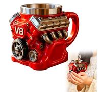 Tasse à café rétro en acier inoxydable avec moteurs V8 - Tasse à café mécanique 3D - Isolation sous vide - Pour les amateurs de voitures rétro - Résistant aux rayures