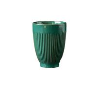 Tasse à café rétro en céramique - Poterie brute - Personnalité créative - 320 ml - Vert à pois