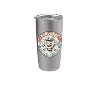 Tasse à café rétro « Surviving Another Year » Gobelet isotherme en acier inoxydable double paroi