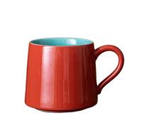 Tasse à café rouge chinoise de 340 ml, tasse à café d'avoine, petit déjeuner, après-midi, tasse à eau, verrerie, ornements artisanaux