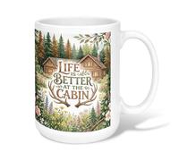 Tasse à café rustique en céramique inspirée de la nature, fleurs, arbres, vert automne, tasse à thé avec poignée, idéale pour les amis, la famille, les collègues, les personnes âgées, les personnes