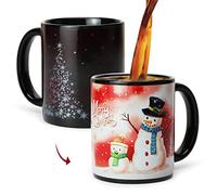 Tasse à café sensible à la chaleur de 325 ml, tasse magique à changement de couleur, tasse à café amusante, cadeaux de vacances avec coffret cadeau pour Noël