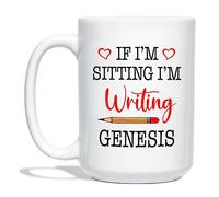 Tasse À Café Si Je suis Assis, J'Écris Tasse en Céramique Fine Tasses À Thé Drôle Tasses en Porcelaine pour Famille Papa Cadeaux Anniversaire 330 ML