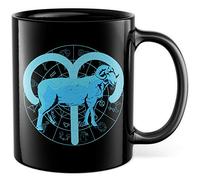 Tasse à café signe du zodiaque Bélier - Tasse à café - Signe du ciel - Cadeau astrologie - Idée cadeau - Constellation - Anniversaire - Tasse à thé - Naissance - Horoscope - Constellation (Noir)