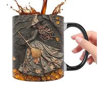 Tasse à café sorcière 350 ml - Tasse à lait en céramique fantaisiste Charmante Sorcière Chat | Tasse à thé gothique pour la maison, Halloween Home Gathering, Cuisine Décoration Vaisselle