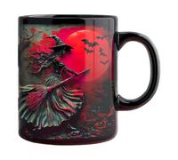 Tasse à café sorcière - Tasses d'Halloween de 325 ml | Tasse de petit-déjeuner en céramique | Routine du matin Anniversaire Week-end Loisirs Moments relaxants Collection personnelle 9,5 x 8,2 cm/3,74