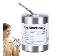 Tasse à café sous vide - Gobelet de voyage en acier de 320 ml, bouteille de boisson à double paroi avec couvercle polyvalent | Tasse de boisson isolée portative légère porte-boissons froides chaudes u
