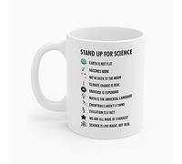 Tasse à café « Stand Up For Science Magic But Real Earth Moon Maths » pour hommes, femmes, voyageurs (blanc, 325 ml)