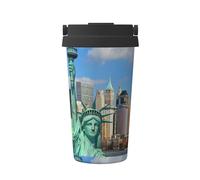Tasse à café - Statue de la Liberté à New York - Tasse à café isotherme à double paroi isotherme pour chaud et froid - 473,6 g - Compatible avec le bureau, l'école, les fêtes, le camping