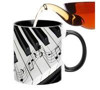 Tasse à café sur le thème de la musique - Fun Music Lover's Ceramic Cup avec du piano violon | Conteneur de boisson chaude artistique pour le plaisir de thé au thé