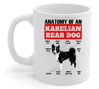 Tasse À Café Tableau des Chiens Ours Caréliens Noirs Et Blancs Céramique Mug Personnalisé Mugs Durable pour Maman Souvenir 330Ml