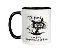 Tasse à café - Tasse à café en céramique | It's Fine I'm Fine Everything is Fine Coffee Tea Coffee Cup pour lait, café, cacao chaud et thé